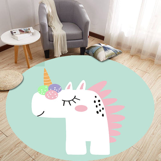 Cute Animal Indoor Rug Multi Colored Cartoon Rug Polypropylene Washable Non-Slip Stain Resistant Carpet for Baby Room