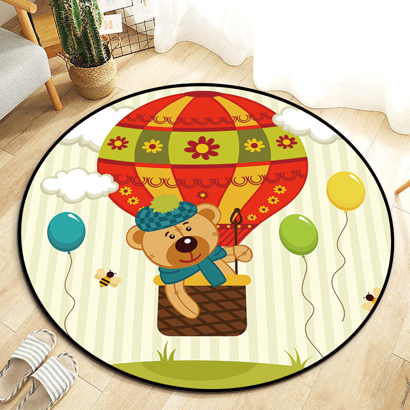 Kawaii Princess Rug Multicolor Fairy Tale Carpet Pet Friendly Stain Resistant Anti-Slip Backing Rug for Kids Bedroom - Red - Clearhalo - 'Area Rug' - 'Rug' - 2105820