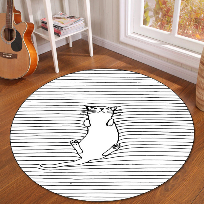 Novelty Fairy Tale Patterned Rug Multi Color Kids Carpet Synthetics Pet Friendly Anti-Slip Backing Washable Rug for Home