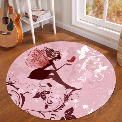 Novelty Fairy Tale Patterned Rug Multi Color Kids Carpet Synthetics Pet Friendly Anti-Slip Backing Washable Rug for Home