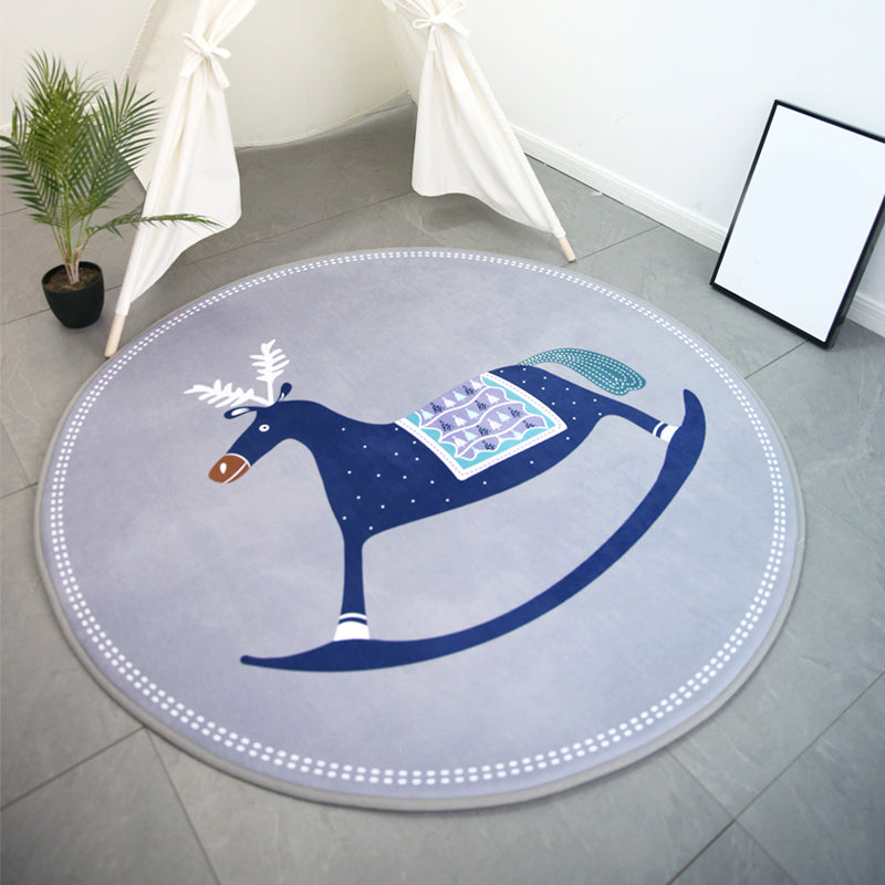Unique Multicolor Kids Style Rug Cotton Patterned Carpet Pet Friendly Rug for Playroom Gray Blue Clearhalo 'Area Rug' 'Rug' 2105850
