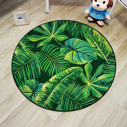 Multi-Color Princess Rug Polyester Botanics Animal Carpet Anti-Slip Backing Machine Washable Pet Friendly Rug for Kids Room - Green - Clearhalo - 'Area Rug' - 'Rug' - 2105859