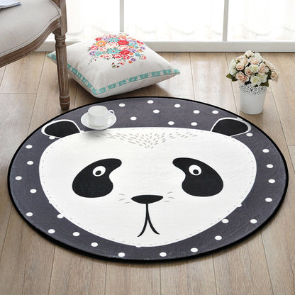 Creative Cartoon Rug Multi Colored Animal with Dotted Background Carpet Washable Pet Friendly Non-Slip Rug for Nursery