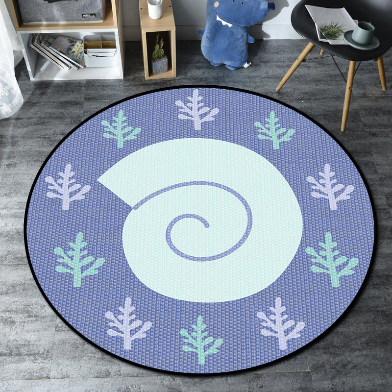 Cartoon Childrens Bedroom Rug Multi-Color Sea Life Rug Synthetics Anti-Slip Stain Resistant Washable Area Carp - view 3