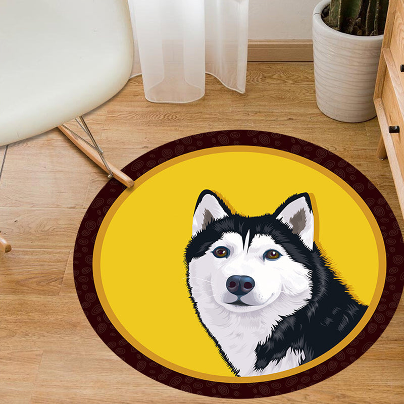 Adorable Animal Patterned Rug Multi-Colored Princess Rug Polypropylene Non-Slip Stain Resistant Washable Carpet - Yellow - Clearhalo - 'Area Rug' - 'Rug' - 2105891