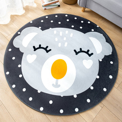 Multicolor Nursery Foot Rug Kids Cartoon Pattern Rug Synthetics Anti-Slip Backing Stain Resistant Machine Washable Area Carpet - Grey - Clearhalo - 'Area Rug' - 'Rug' - 2105899