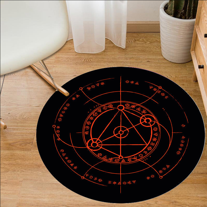 Multi Color Patterned Rug Polyester Kid Style Rug Stain Resistant Anti-Slip Washable Carpet for Baby Room - Red-Black - Clearhalo - 'Area Rug' - 'Rug' - 2105912