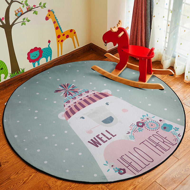 Stylish Cartoon Rug Multicolor Fairy Tale World Rug Non-Slip Backing Machine Washable Stain Resistant Carpet for Nursery School Gray-Green Clearhalo 'Area Rug' 'Rug' 2105936