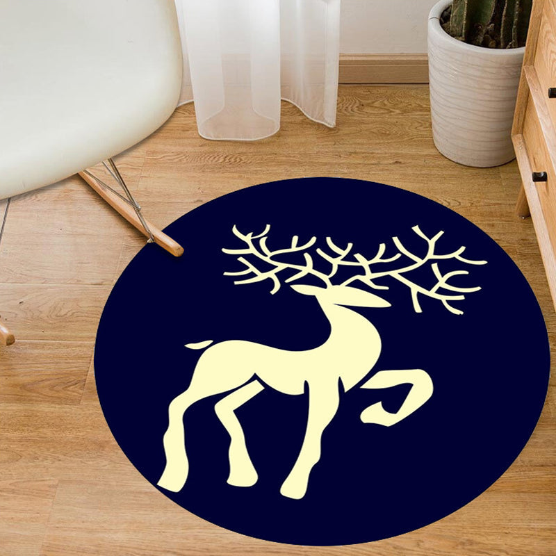 Aesthetics Animal Pattern Rug Multi Colored Cartoon Carpet Polyester Machine Washable Anti-Slip Backing Pet Friendly Rug for Child Room - Black - Clearhalo - 'Area Rug' - 'Rug' - 2105959