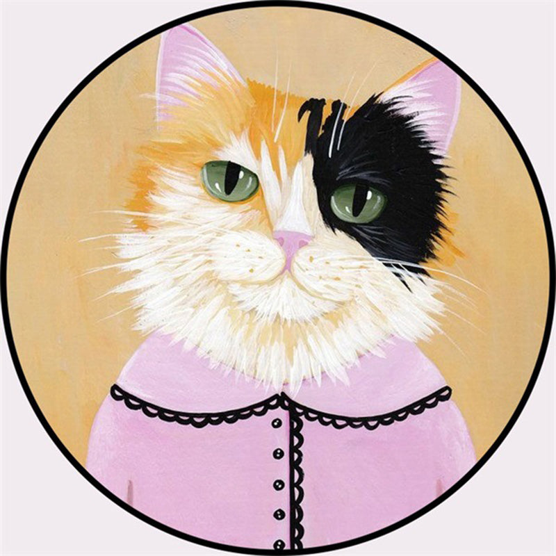 Creative Colorful Cartoon Rug Synthetics Portrait of Animal Man Pattern Carpet Anti-Slip Washable Pet Friendly - view 6