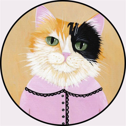 Creative Colorful Cartoon Rug Synthetics Portrait of Animal Man Pattern Carpet Anti-Slip Washable Pet Friendly Rug for Room