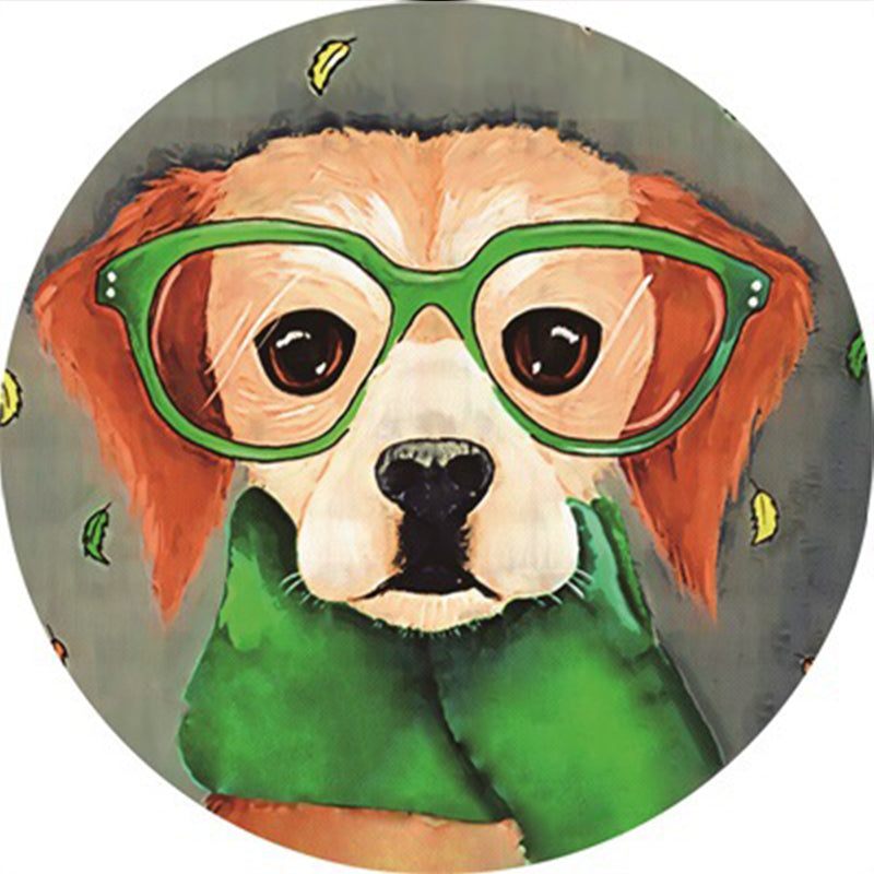 Creative Colorful Cartoon Rug Synthetics Portrait of Animal Man Pattern Carpet Anti-Slip Washable Pet Friendly - view 4