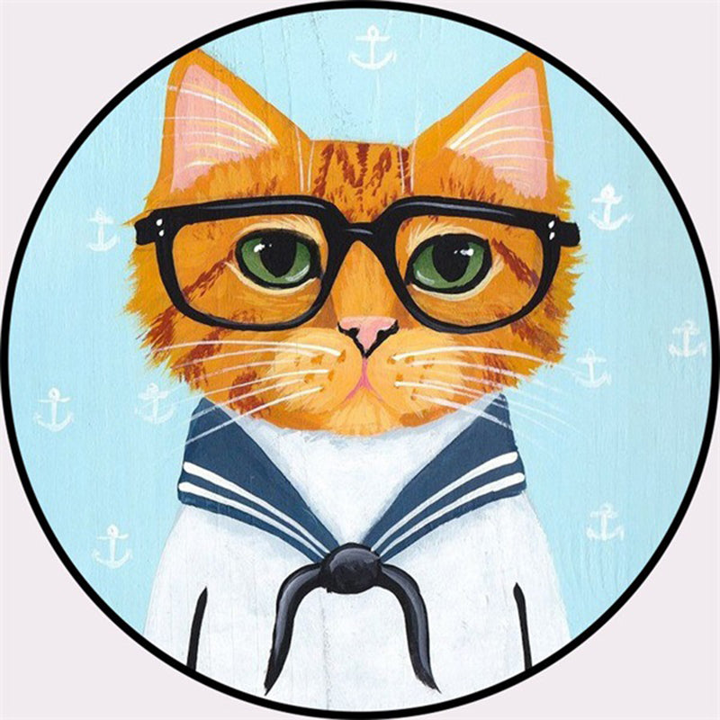 Creative Colorful Cartoon Rug Synthetics Portrait of Animal Man Pattern Carpet Anti-Slip Washable Pet Friendly - view 13
