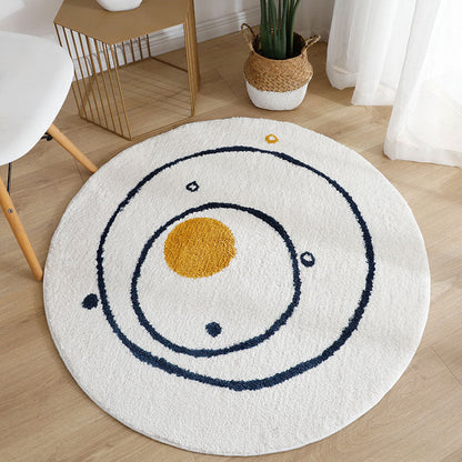 Multi Colored Bedroom Foot Rug Kids Floral Rug Cotton Machine Wash Pet Friendly Area Carpet - White - Clearhalo - 'Area Rug' - 'Rug' - 2105996