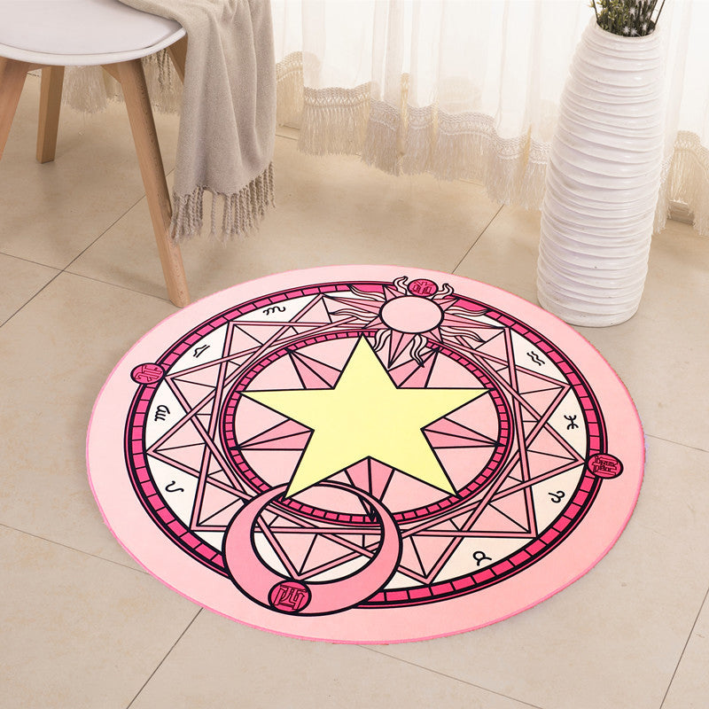 Educational Cartoon Rug Multi Colored Patterned Carpet Machine Washable Pet Friendly Non-Slip Backing Rug for Child Bedroom