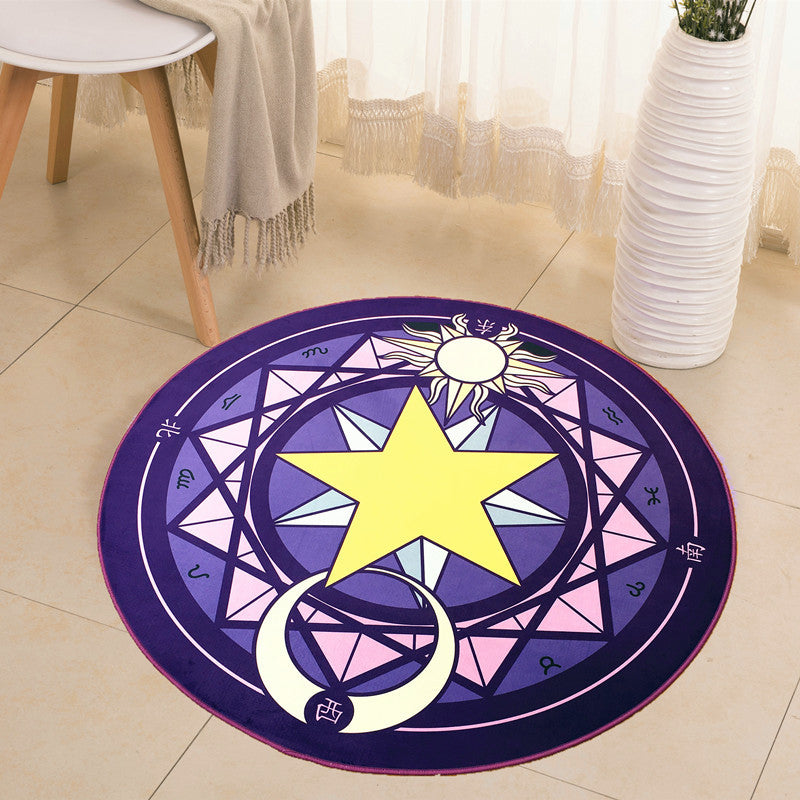 Educational Cartoon Rug Multi Colored Patterned Carpet Machine Washable Pet Friendly Non-Slip Backing Rug for Child Bedroom