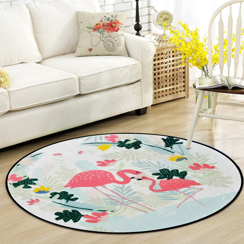 Pretty Kids Rug Multi Color Animal and Botanics Pattern Rug Pet Friendly Washable Anti-Slip Area Rug for Playroom - Clearhalo - 'Area Rug' - 'Rug' - 2106024