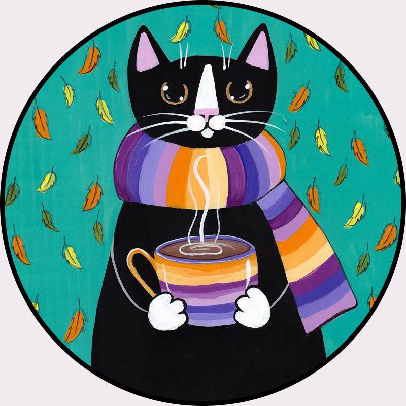 Cool Multicolor Gentleman Cat Rug Polyester Cartoon Rug Pet Friendly Non-Slip Washable Carpet for Bedroom - view 3