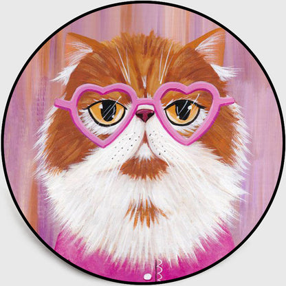 Cool Multicolor Gentleman Cat Rug Polyester Cartoon Rug Pet Friendly Non-Slip Washable Carpet for Bedroom