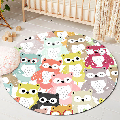 Kids Style Baby Room Rug Multi Color Comics Animal Area Carpet Synthetics Stain Resistant Washable Anti-Slip Rug - Green - Clearhalo - 'Area Rug' - 'Rug' - 2106071