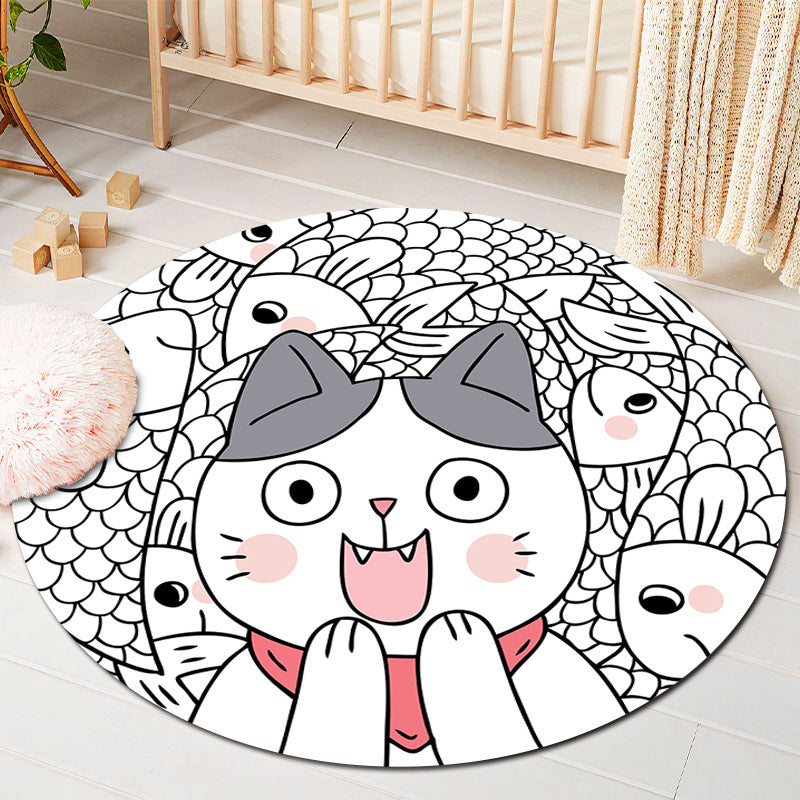 Kids Style Baby Room Rug Multi Color Comics Animal Area Carpet Synthetics Stain Resistant Washable Anti-Slip Rug - Pink - Clearhalo - 'Area Rug' - 'Rug' - 2106072