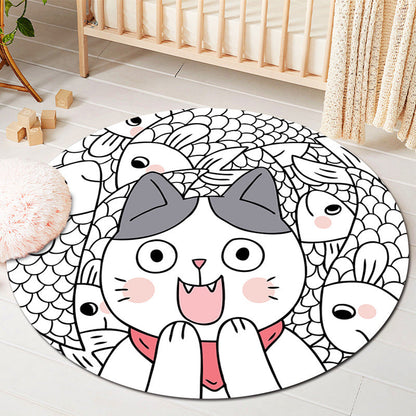 Kids Style Baby Room Rug Multi Color Comics Animal Area Carpet Synthetics Stain Resistant Washable Anti-Slip Rug - Pink - Clearhalo - 'Area Rug' - 'Rug' - 2106072