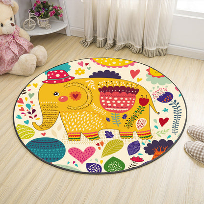 Cute Cartoon Indoor Rug Multicolor Animal Print Carpet Machine Washable Stain Resistant Non-Slip Rug for Nursery