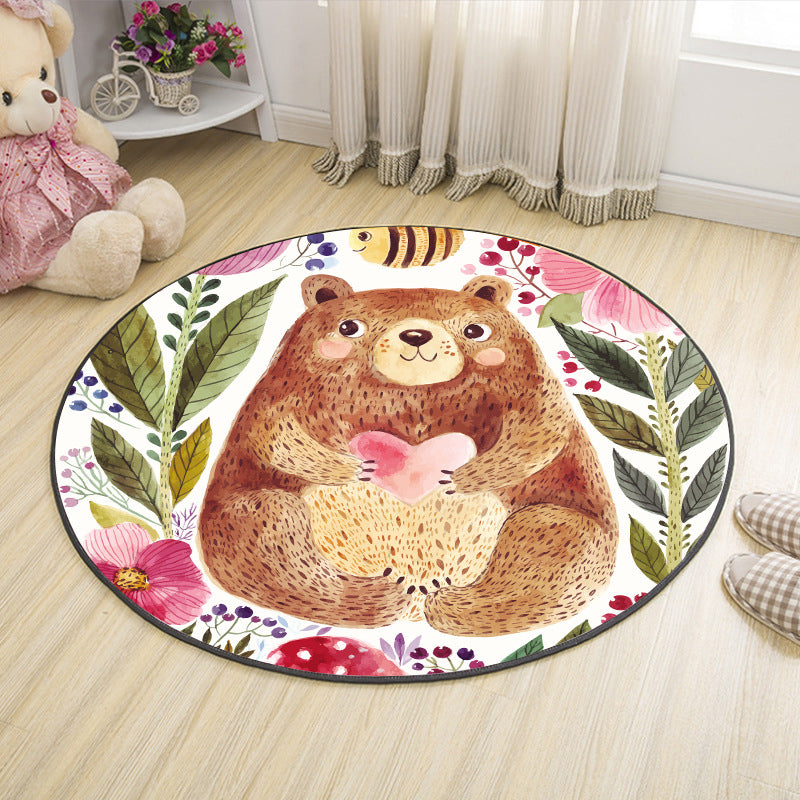 Cute Cartoon Indoor Rug Multicolor Animal Print Carpet Machine Washable Stain Resistant Non-Slip Rug for Nurse - view 4