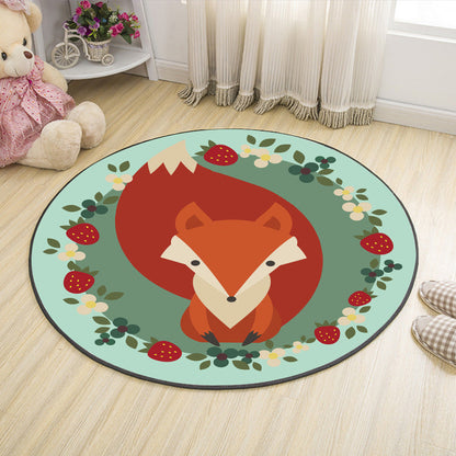 Cute Cartoon Indoor Rug Multicolor Animal Print Carpet Machine Washable Stain Resistant Non-Slip Rug for Nursery