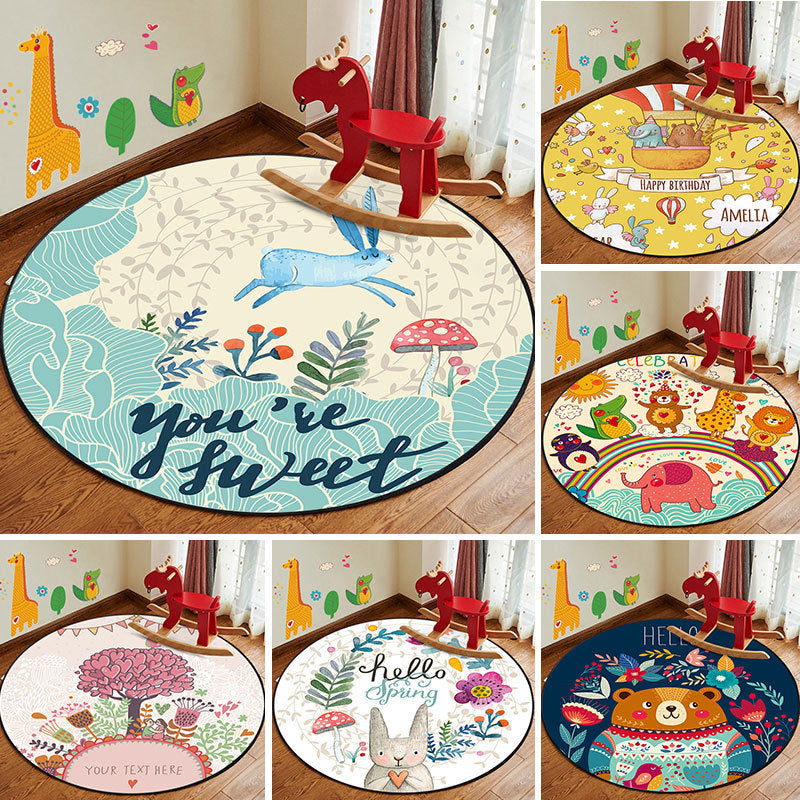 Learn and Play Cartoon Rug Multi Color Animal Pattern Rug Pet Friendly Anti-Slip Backing Washable Rug for Kids - Clearhalo - 'Area Rug' - 'Rug' - 2106084