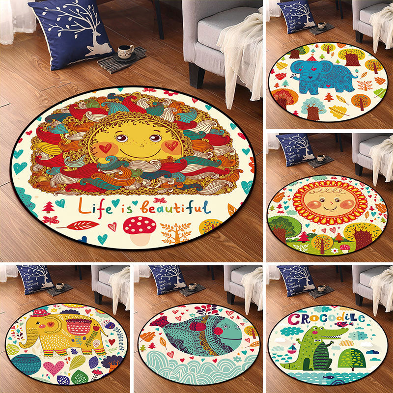 Bright Multi Colored Animal Rug Synthetics Cartoon Carpet Pet Friendly Anti-Slip Backing Washable Rug for Childrens Room - Clearhalo - 'Area Rug' - 'Rug' - 2106090