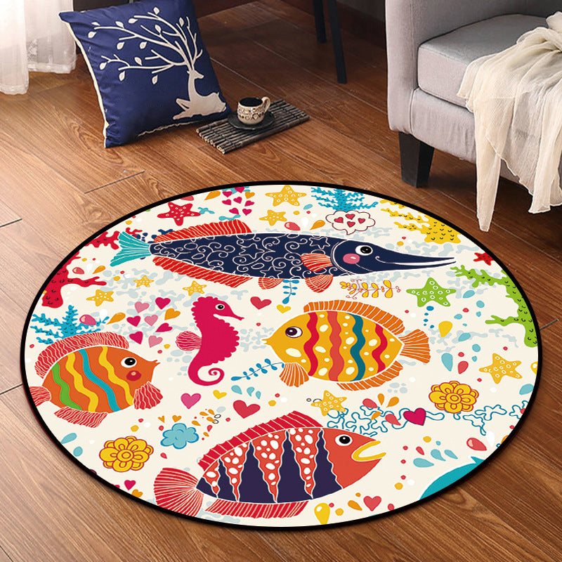 Cartoon Nursery Area Rug Multi Colored Polypropylene Rug Pet Friendly Non-Slip Washable Carpet - view 4