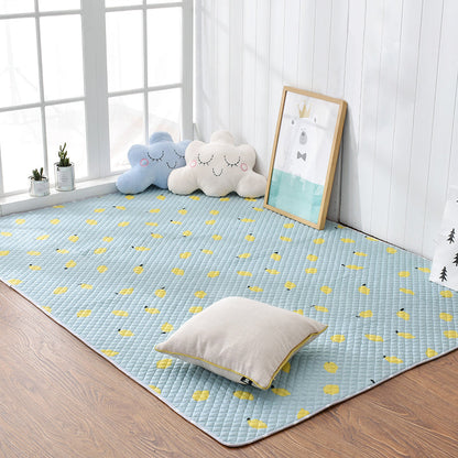 Soft Animal Printing Quilted Rug Multi Color Cartoon Carpet Cotton Easy Care Rug for Nursery Aqua Clearhalo 'Area Rug' 'Rug' 2106121