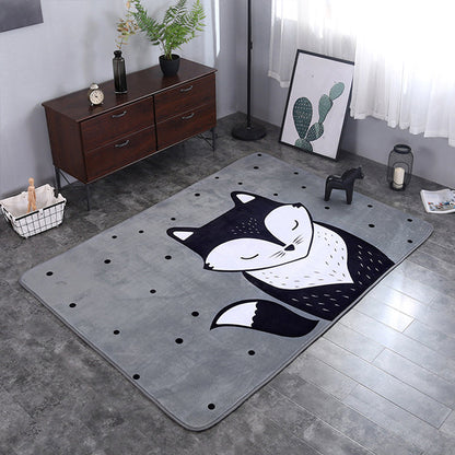 Multicolor Living Room Play Rug Cartoon City Road Animal Carpet Polypropylene Stain Resistant Washable Anti-Slip Backing Rug - Black - 4'9" x 6'5" - Clearhalo - 'Area Rug' - 'Rug' - 2106154