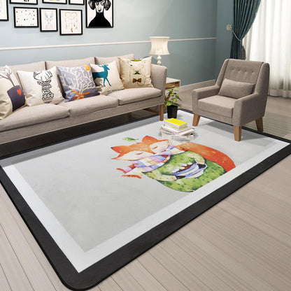 Cartoon Animal Gentleman Rug Multicolor Polypropylene Carpet Washable Pet Friendly Anti-Slip Backing Rug for Living Room