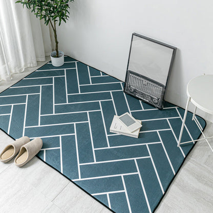 Multi Colored Geometric Rug Polyester Cartoon Area Rug Pet Friendly Anti-Slip Stain Resistant Carpet for Kids Bedroom - Green - Clearhalo - 'Area Rug' - 'Rug' - 2106168