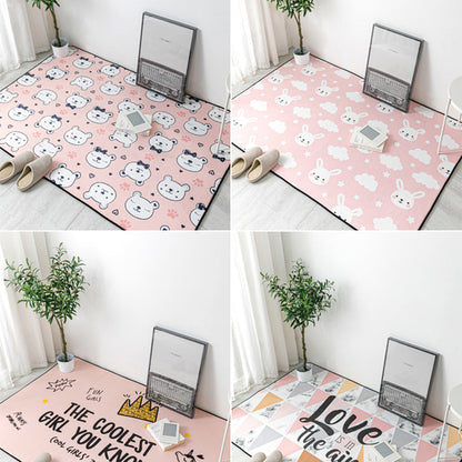 Multi Colored Geometric Rug Polyester Cartoon Area Rug Pet Friendly Anti-Slip Stain Resistant Carpet for Kids Bedroom - Clearhalo - 'Area Rug' - 'Rug' - 2106170