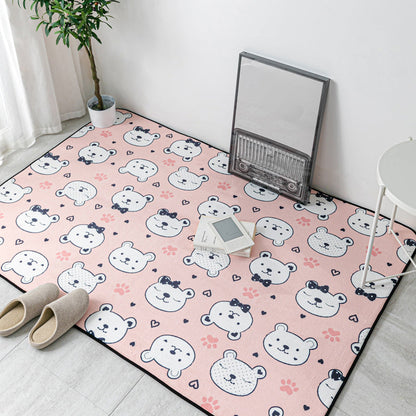 Multi Colored Geometric Rug Polyester Cartoon Area Rug Pet Friendly Anti-Slip Stain Resistant Carpet for Kids Bedroom - Orange Pink - Clearhalo - 'Area Rug' - 'Rug' - 2106174