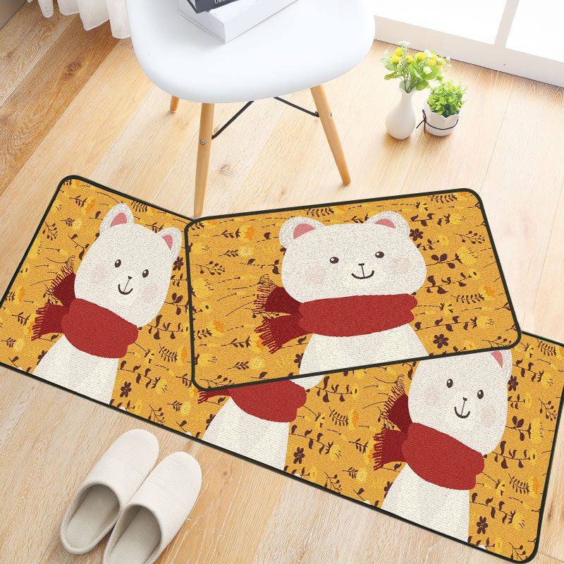 Childlike Animal Pattern Rug Multi Color Cartoon Rug Synthetics Non-Slip Machine Washable Stain Resistant Carpet for Nursery - Red - Clearhalo - 'Area Rug' - 'Rug' - 2106178