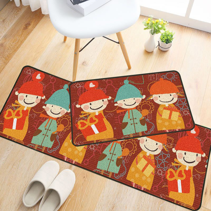 Childlike Animal Pattern Rug Multi Color Cartoon Rug Synthetics Non-Slip Machine Washable Stain Resistant Carpet for Nursery - Yellow-Red - Clearhalo - 'Area Rug' - 'Rug' - 2106181