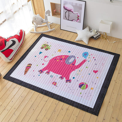 Chic Cartoon Quilted Rug Multicolor Wild Animal Area Carpet Stain Resistant Non-Slip Washable Rug for Kids Bedroom - Pink - 4'9" x 6'5" - Clearhalo - 'Area Rug' - 'Rug' - 2106184
