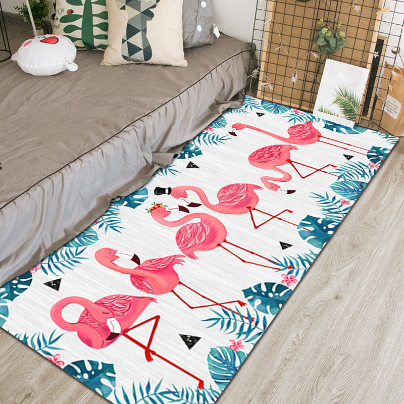 Chic Animal Pattern Indoor Rug Multi-Color Cartoon Carpet Synthetics Non-Slip Pet Friendly Washable Rug for Kindergarten - Pink - Clearhalo - 'Area Rug' - 'Rug' - 2106225