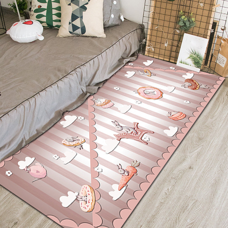 Chic Animal Pattern Indoor Rug Multi-Color Cartoon Carpet Synthetics Non-Slip Pet Friendly Washable Rug for Kindergarten - Gray-Pink - Clearhalo - 'Area Rug' - 'Rug' - 2106227