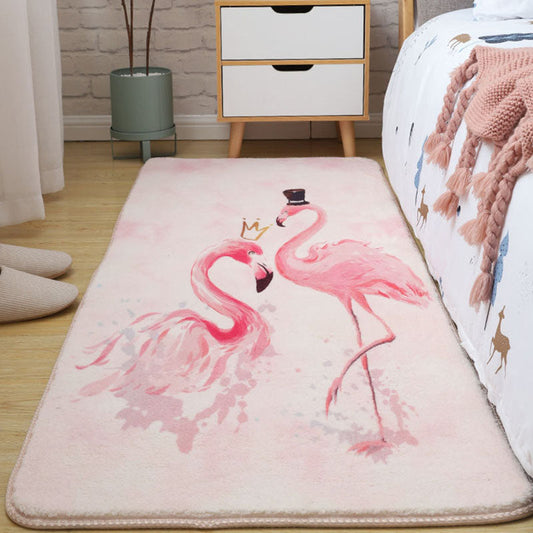 Pastel Multi Colored Scandinavian Rug Cotton Animal Rug Machine Wash Carpet for Girls Room