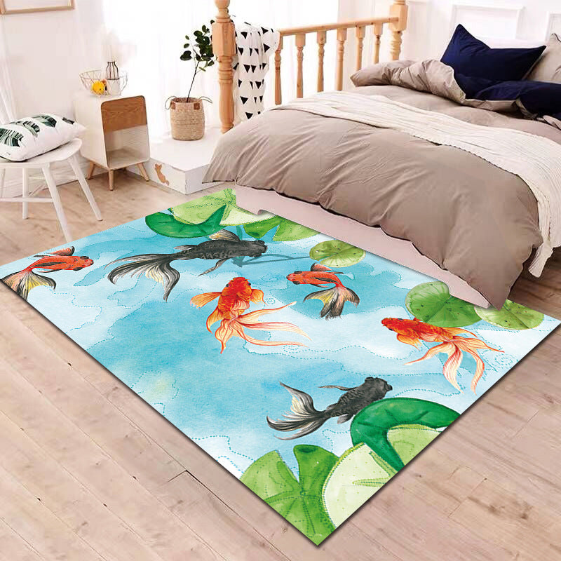 Multi-Colored Cartoon Rug Synthetics Animal Land Pattern Rug Anti-Slip Backing Machine Washable Pet Friendly Area Carpet for Baby Room - Yellow-Red - Clearhalo - 'Area Rug' - 'Rug' - 2106321