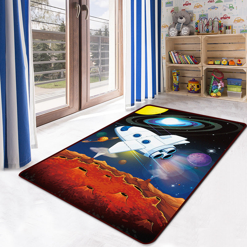 Multicolor Kids Playroom Rug Cartoon Digital Print Rug Polyester Anti-Slip Pet Friendly Stain Resistant Area Rug - Red Brown - Clearhalo - 'Area Rug' - 'Rug' - 2106330