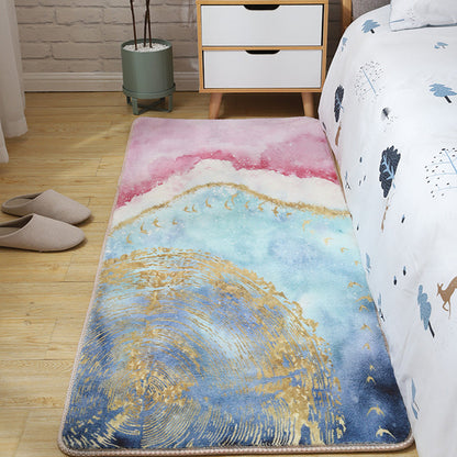 Simple Geometric Print Rug Multi Colored Nordic Carpet Cotton Machine Wash Rug for Home Blue Clearhalo 'Area Rug' 'Rug' 2106358