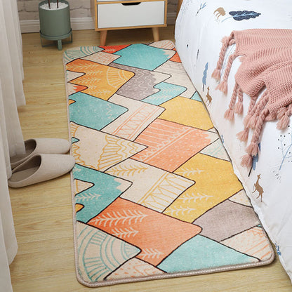 Simple Geometric Print Rug Multi Colored Nordic Carpet Cotton Machine Wash Rug for Home Lake Blue Clearhalo 'Area Rug' 'Rug' 2106359