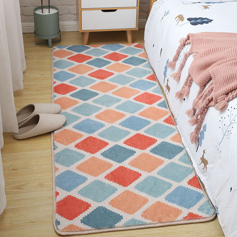 Simple Geometric Print Rug Multi Colored Nordic Carpet Cotton Machine Wash Rug for Home Yellow-Red Clearhalo 'Area Rug' 'Rug' 2106360