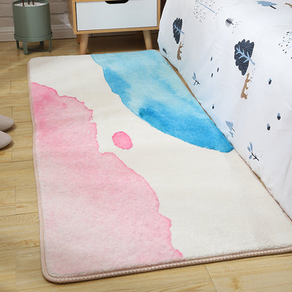 Simple Geometric Print Rug Multi Colored Nordic Carpet Cotton Machine Wash Rug for Home White-Pink-Blue Clearhalo 'Area Rug' 'Rug' 2106361